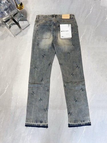 [buy more save more]1:1 quality version Frayed grain washed and fringed jeans