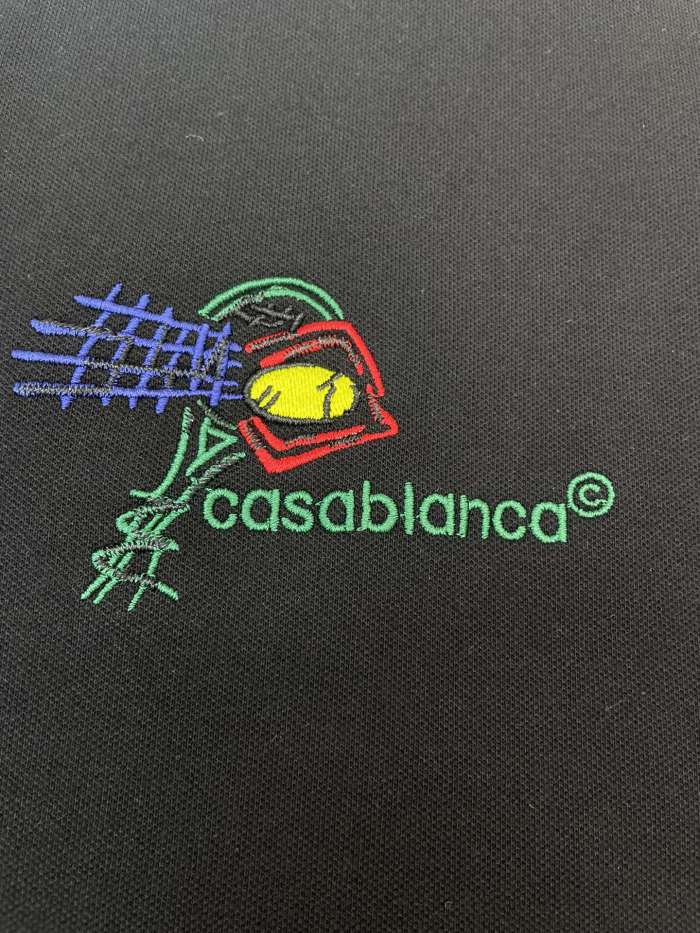 1:1 quality version Tennis Racket Letter Embroidery Colorblock Polo Shirt 2 colors