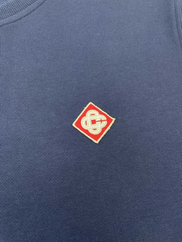 1:1 quality version Chest logo embroidery loose round neck Sweatshirt 2 colors