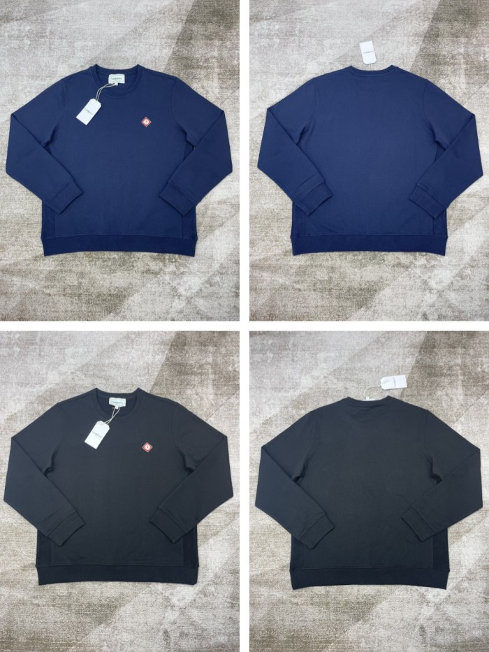 1:1 quality version Chest logo embroidery loose round neck Sweatshirt 2 colors