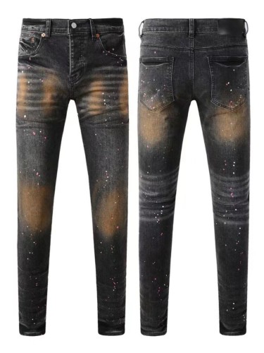 1:1 quality version Unique Aged Washed Paint Splash Jeans