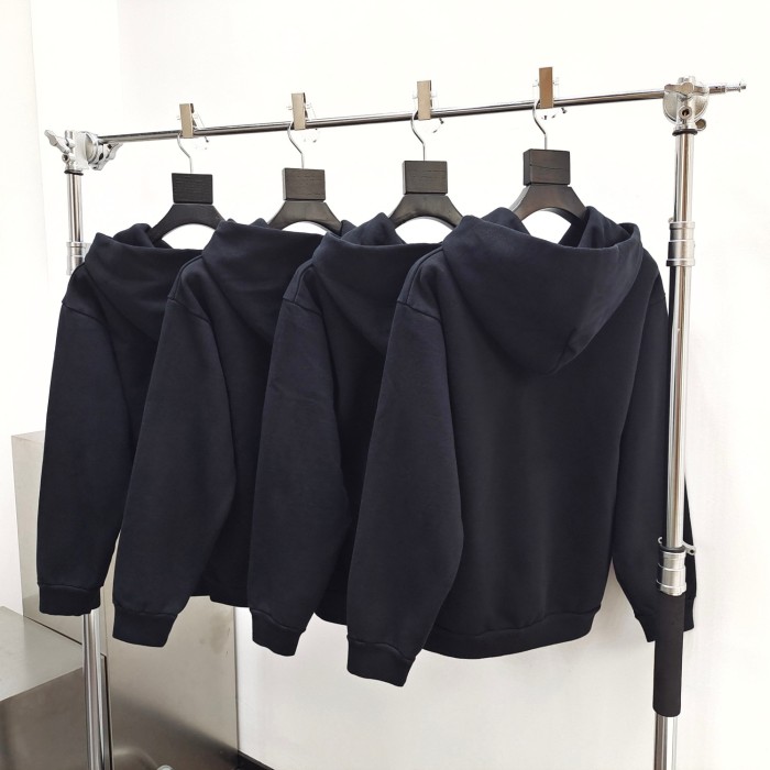 1:1 quality version Embroidered Logo Solid Color Hoodie