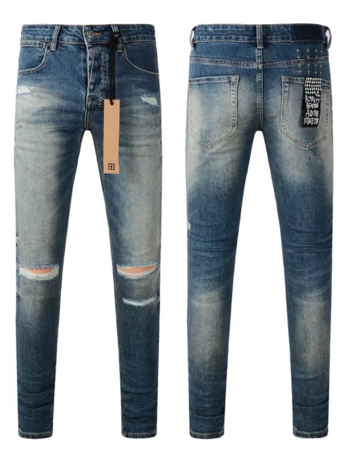 US$ 83.93 - 1:1 quality version Double knee frayed ripped jeans - www ...