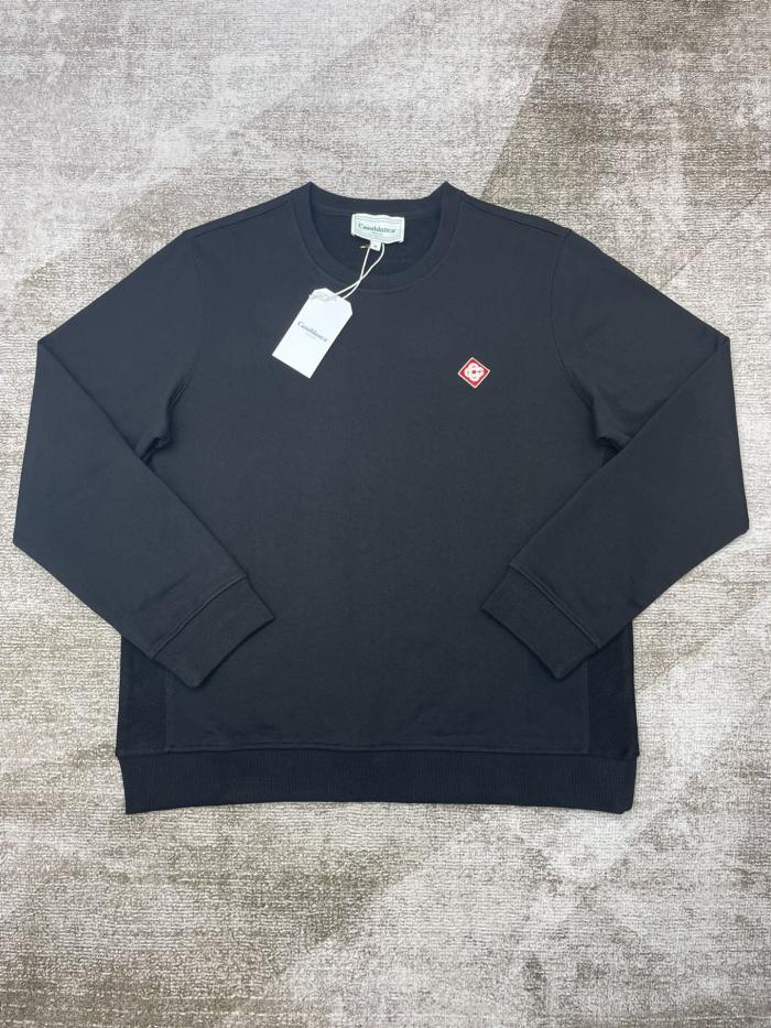 1:1 quality version Chest logo embroidery loose round neck Sweatshirt 2 colors