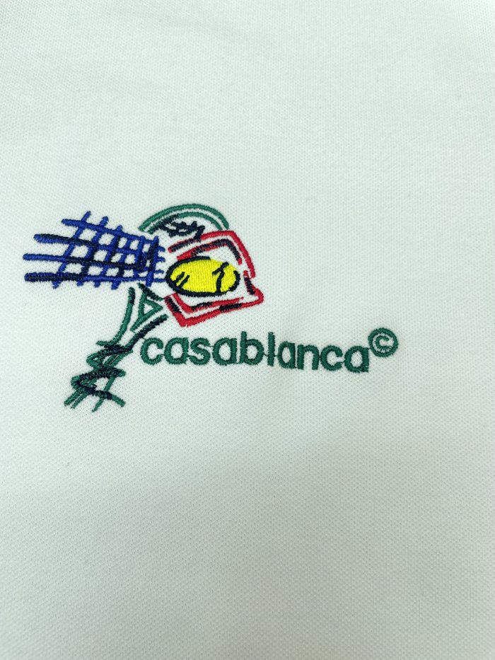 1:1 quality version Tennis Racket Letter Embroidery Colorblock Polo Shirt 2 colors