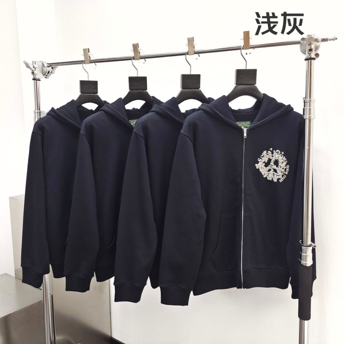 1:1 quality version Colorblocked Foam Kapok Monogrammed Hoodie & Sweatpants Set 4 colors