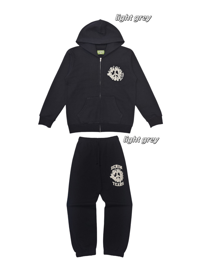 1:1 quality version Colorblocked Foam Kapok Monogrammed Hoodie & Sweatpants Set 4 colors