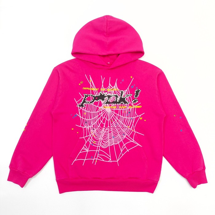 1:1 quality version Rose Spider Web White Dot Black Letter Print Hoodie