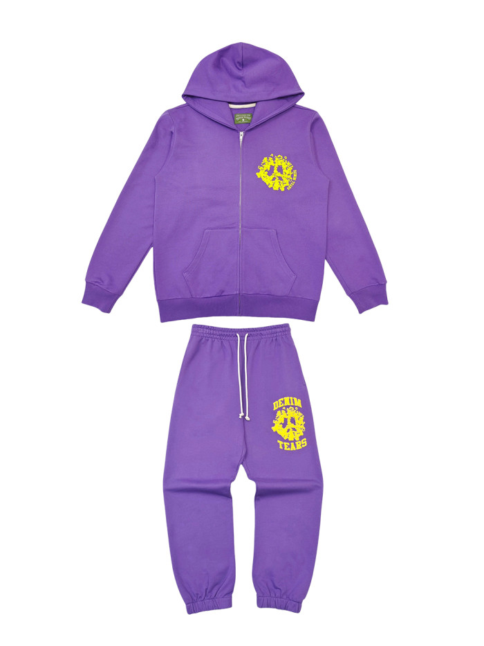1:1 quality version Colorblocked Foam Kapok Monogrammed Hoodie & Sweatpants Set 4 colors