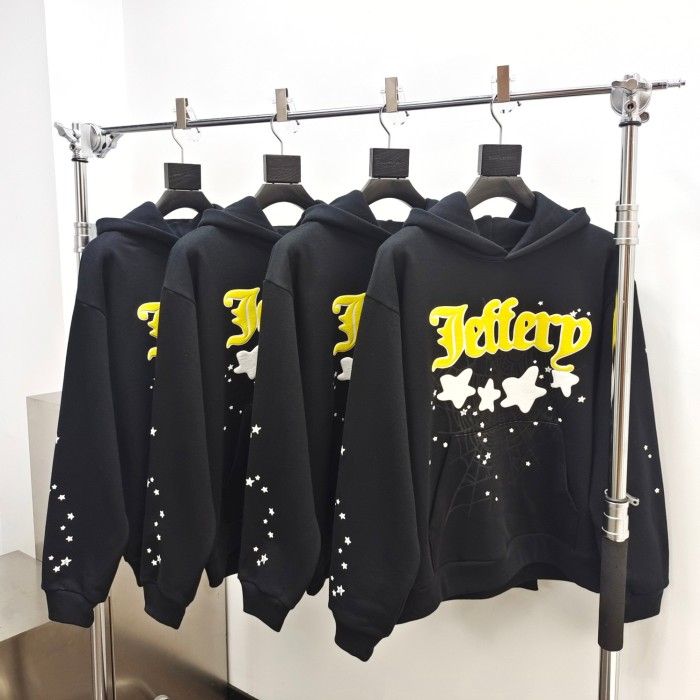 1:1 quality version Black JF Star Print Hoodie & Pants Set