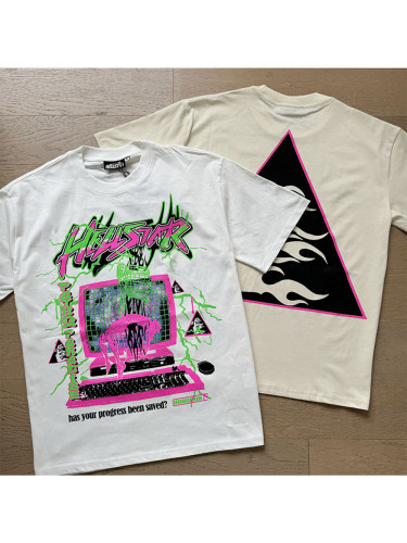 Magic Pink Computer Triangle Logo Print Tee 2 colors