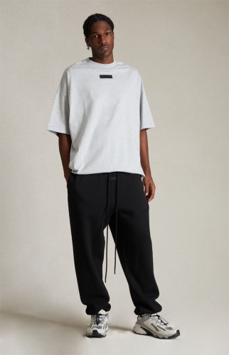 1:1 quality version Three-dimensional rubber label letter LOGO Light Heather Grey Tee & Shorts Set