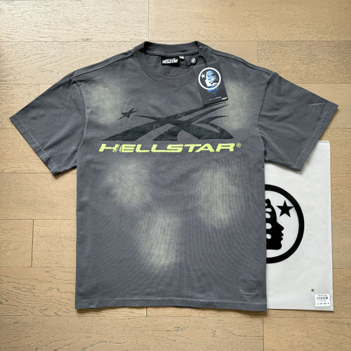 Black and Yellow Logo Washed Gray Tee