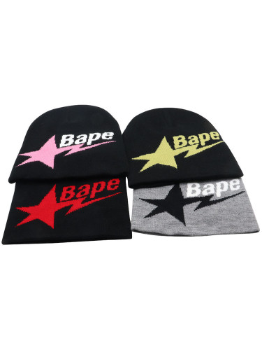 Monogrammed Lightning Star Jacquard Cold Beanie 4 colors