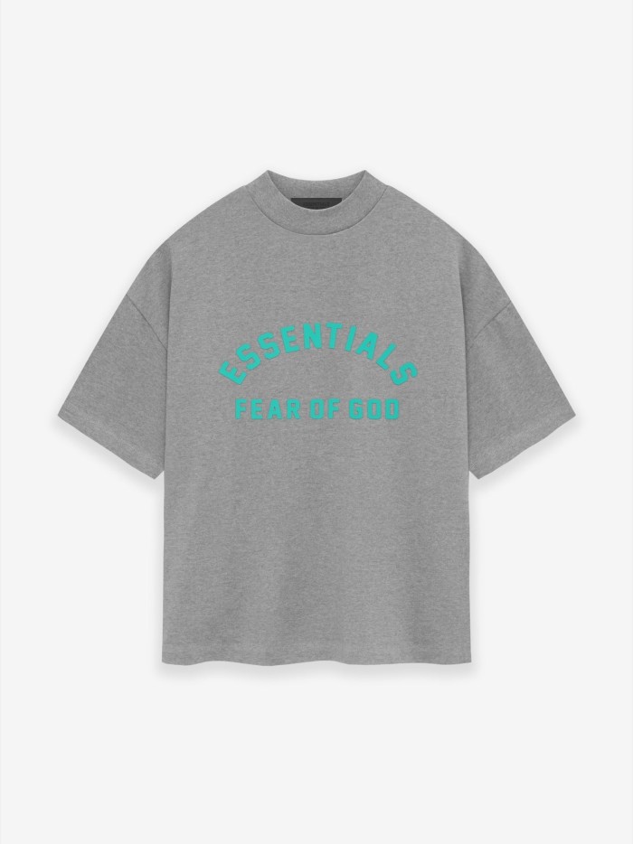 [buy more save more][Big & Tall for weights up to 220 lbs]1:1 quality version Mint Green Curved Letter Dark Heather Oatmeal Tee &  Shorts Set