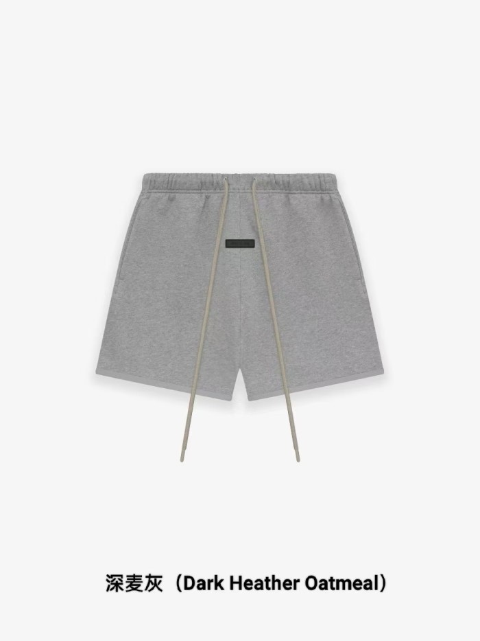 1:1 quality version Three-dimensional rubber label letter LOGO Dark Heather Oatmeal Tee &  Shorts Set