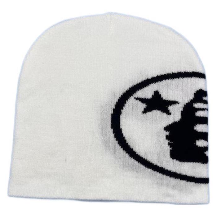 Circle Side Face Goddess Logo Jacquard Cold beanie 2 colors
