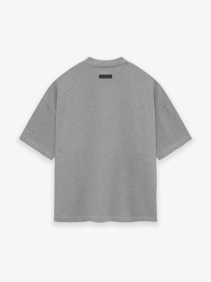 1:1 quality version Three-dimensional rubber label letter LOGO Dark Heather Oatmeal Tee &  Shorts Set