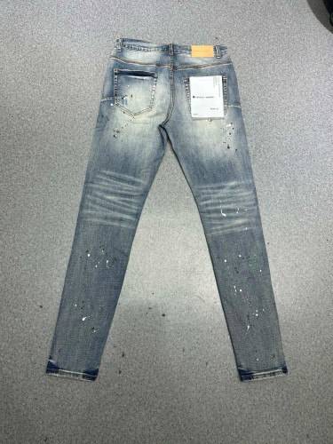1:1 quality version Front and back inked light blue jeans