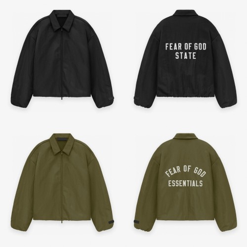 1:1 quality version Back patch embroidered monogrammed logo lapel zipper jacket 2 colors