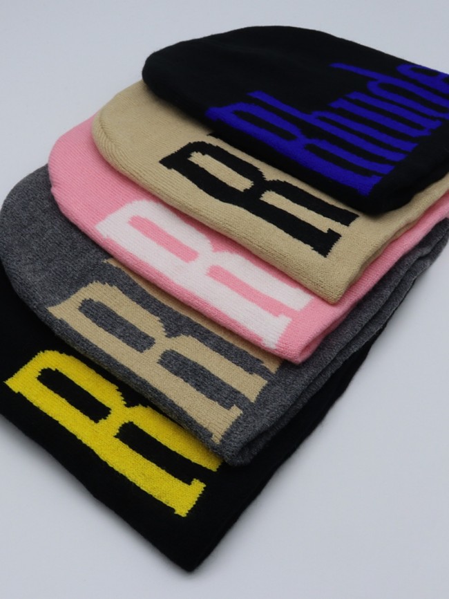 Large monogrammed logo jacquard knit cold beanie 5 colors