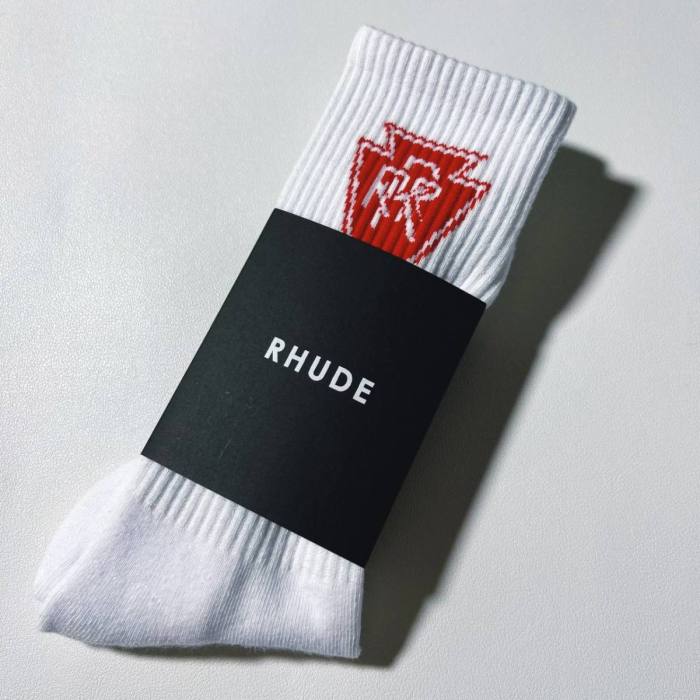 1:1 quality version Classic Cigarette Case Logo Cashew Flower Embroidered Mid Calf Socks 7 colors