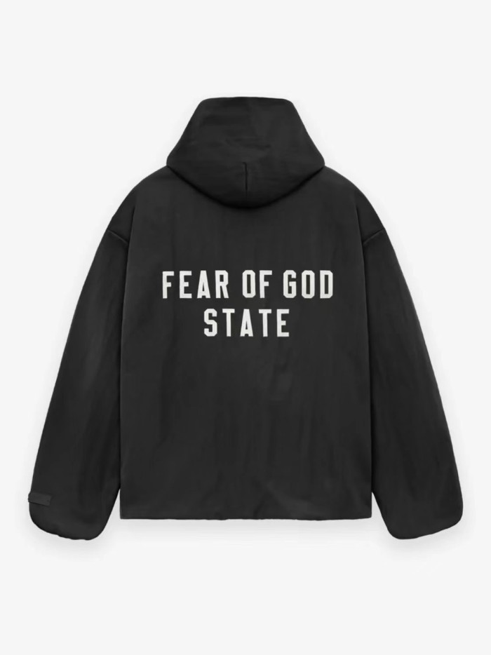 1:1 quality version Patch embroidered monogrammed logo hooded jacket 2 colors