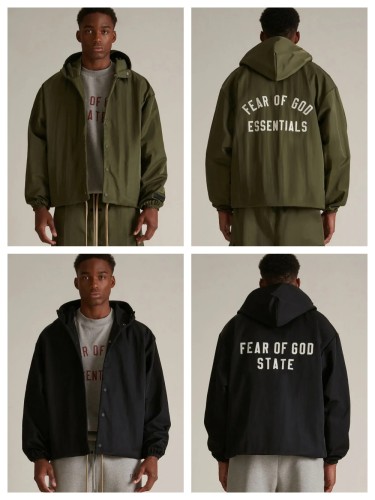 1:1 quality version Patch embroidered monogrammed logo hooded jacket 2 colors