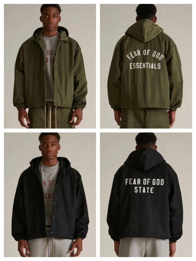 1:1 quality version Patch embroidered monogrammed logo hooded jacket 2 colors