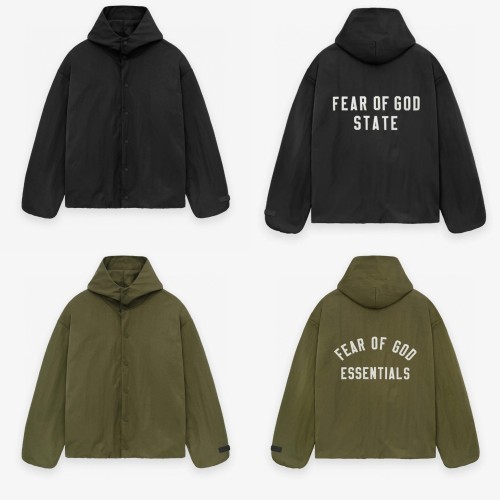 1:1 quality version Patch embroidered monogrammed logo hooded jacket 2 colors