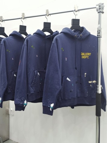 1:1 quality version Navy blue hand-painted hoodie