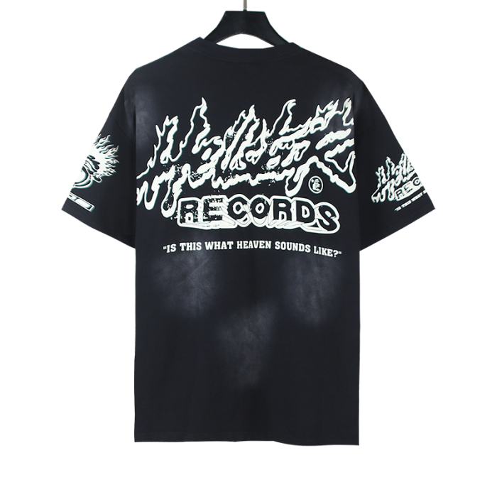 Explosive Flame Letter Logo Washed Version Tee 2 colors