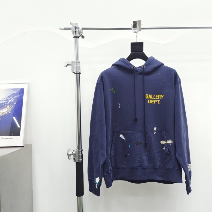 [Big & Tall for weights up to 260 lbs]1:1 quality version Navy blue hand-painted hoodie