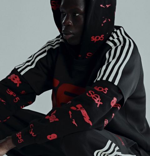 1:1 quality version All over printed red letter black Hoodie & Pants Set