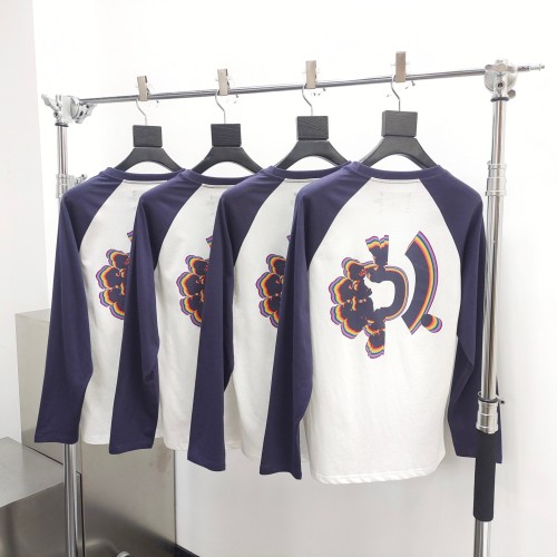 1:1 quality version Colorful Flower Printed Patchwork Long Sleeve tee