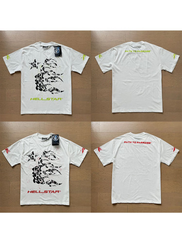 Mottled Portrait Splash Ink Letter Print Tee