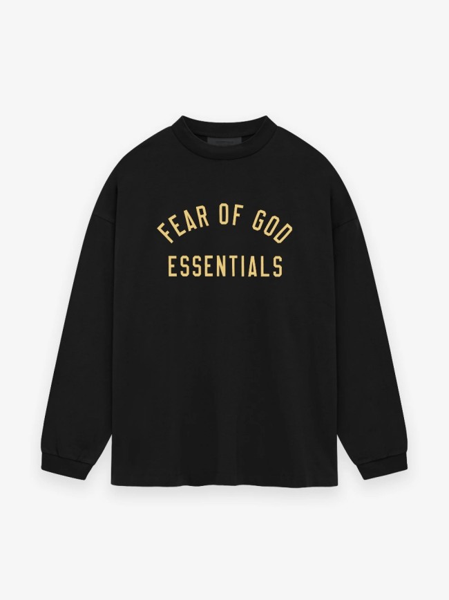 [50% Off][Big & Tall for weights up to 220 lbs]1:1 quality version Letter LOGO Round Neck Long Sleeve T-Shirt 2 colors