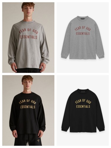 1:1 quality version Letter LOGO Round Neck Long Sleeve T-Shirt 2 colors