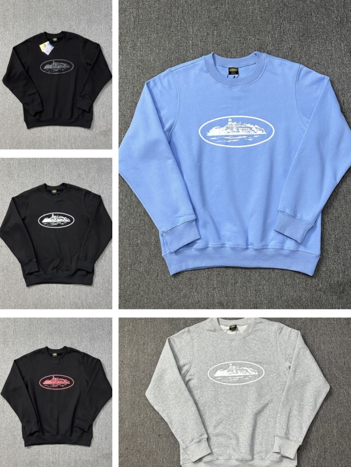 [50% Off]Chest printed logo padded crew neck sweatshirt 5 colors 23949766