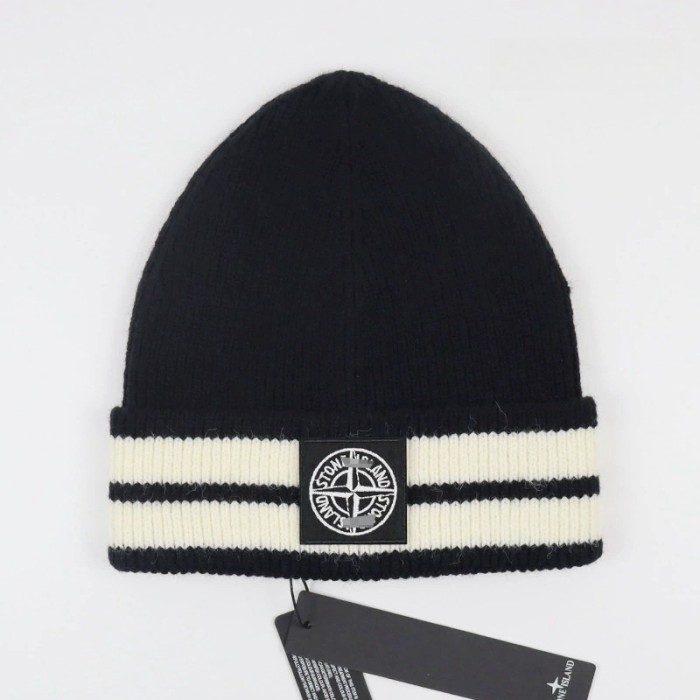 Square Compass Logo Stripe Colorblocked Cold Beanie 2 colors