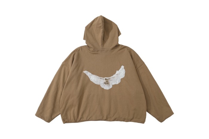 Tripartite Co-Branded Back Peace Dove Printed Hoodie 3 colors