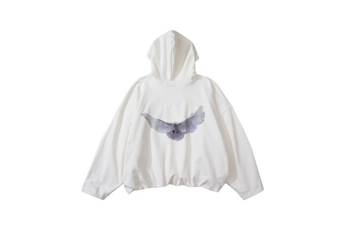 Tripartite Co-Branded Back Peace Dove Printed Hoodie 3 colors
