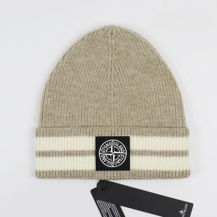 Square Compass Logo Stripe Colorblocked Cold Beanie 2 colors