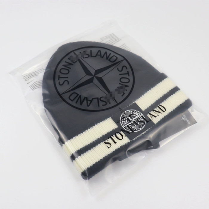 Square Compass Logo Stripe Colorblocked Cold Beanie 2 colors
