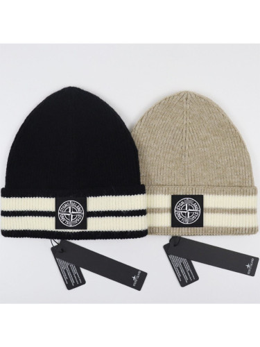 Square Compass Logo Stripe Colorblocked Cold Beanie 2 colors