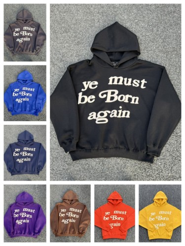 Must Be Born Again Foam Letter hoodie 8 colors