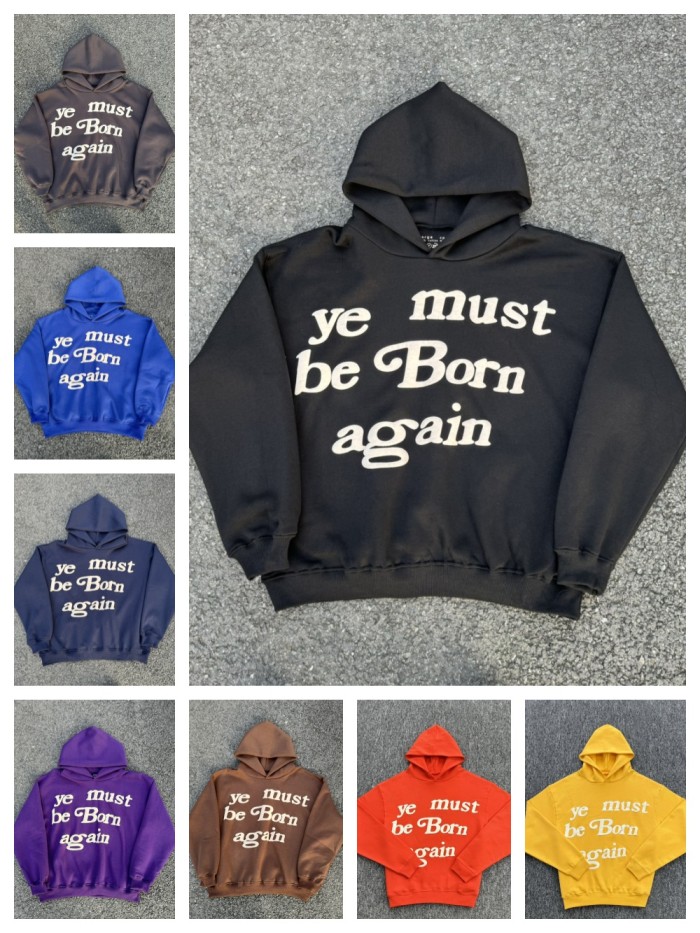 Must Be Born Again Foam Letter hoodie 8 colors