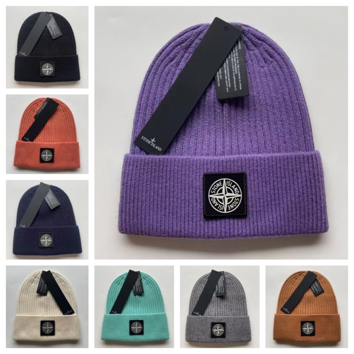 Compass Logo Solid Color Warm Knit Beanie 21 colors