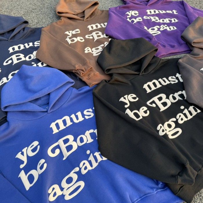 Must Be Born Again Foam Letter hoodie 8 colors