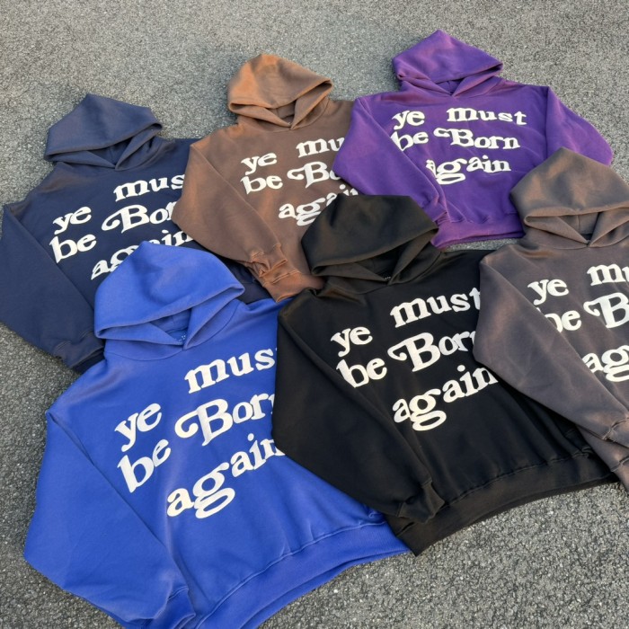 Must Be Born Again Foam Letter hoodie 8 colors
